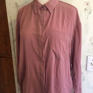 Nine West Dusty Pink Button-Up Blouse - Classic Career Style